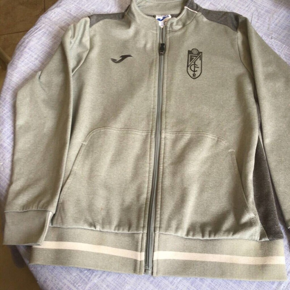 Granada CF Joma Boys Fleece Jacket Gray Heathered Full Zip Up Front Pockets L